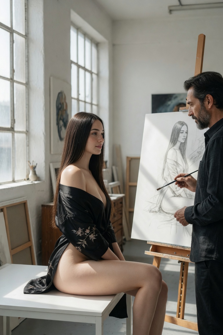 El pintor famoso — imagen erótica con IA 3